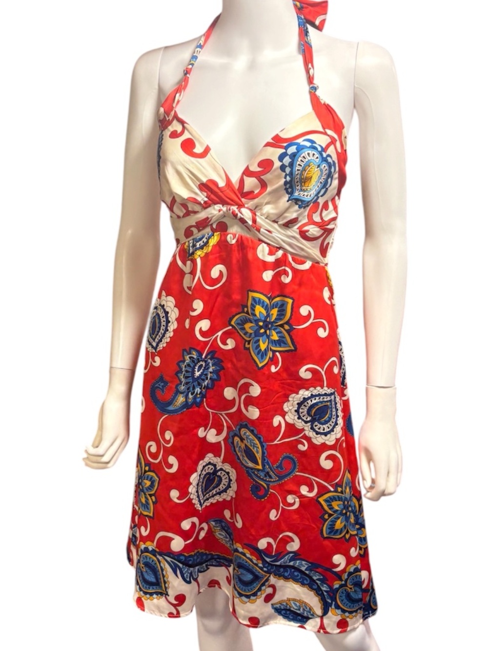 VOOM Halter Pin Up Paisley Dress - XS